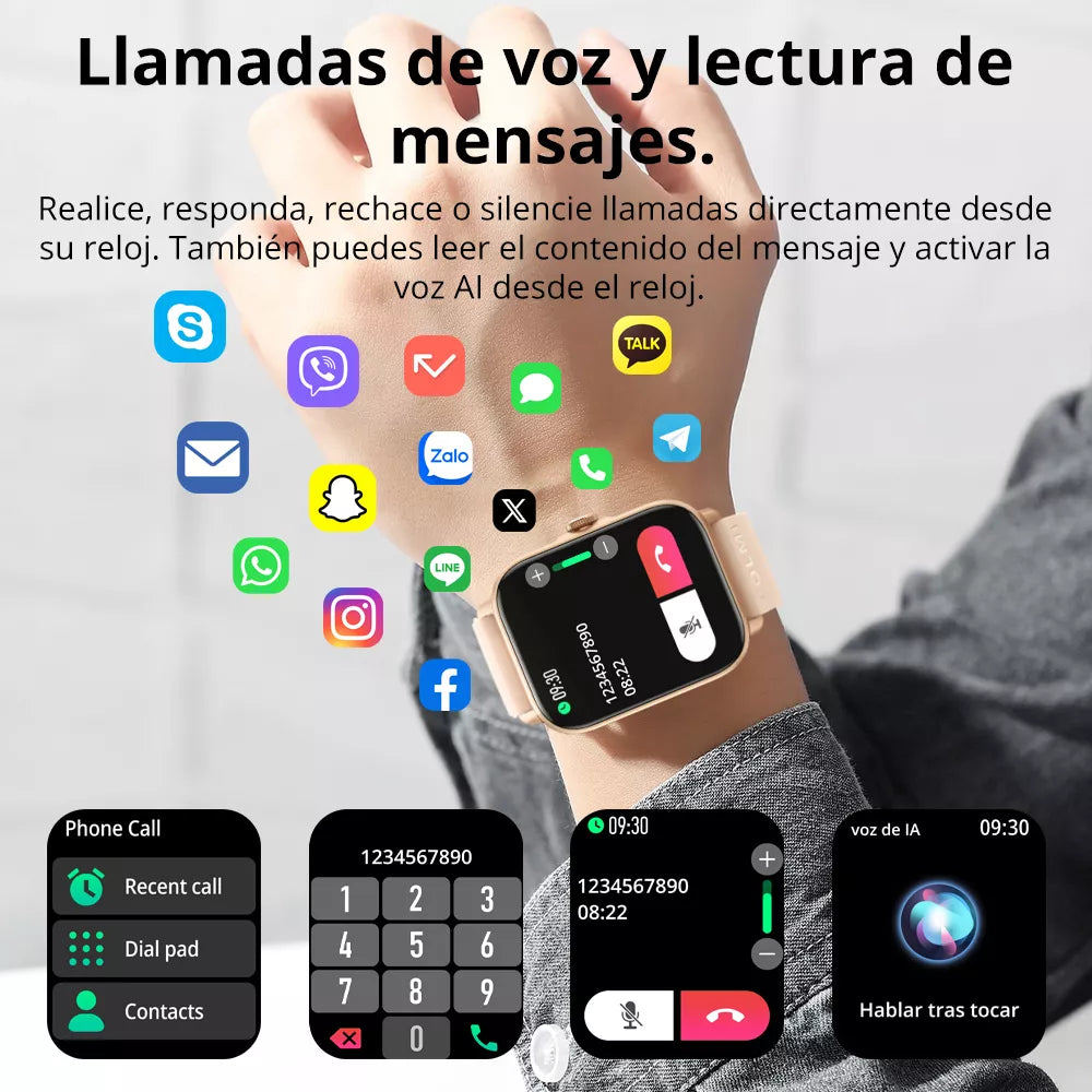 Smartwatch Colmi P28plus. Notifica llamadas. DORADO
