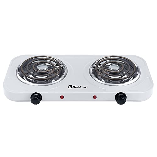 Parrilla eléctrica Koblenz de Quemadores Dobles de Espiral para una Mejor Distribución de Calor, Termostato de Seguridad, 5 Niveles de Calentamiento.