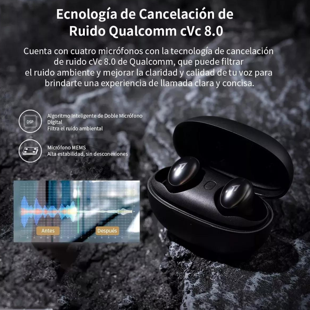 Audífonos Bluetooth 1More Color Buds 2 Cancelación Ruido.18h