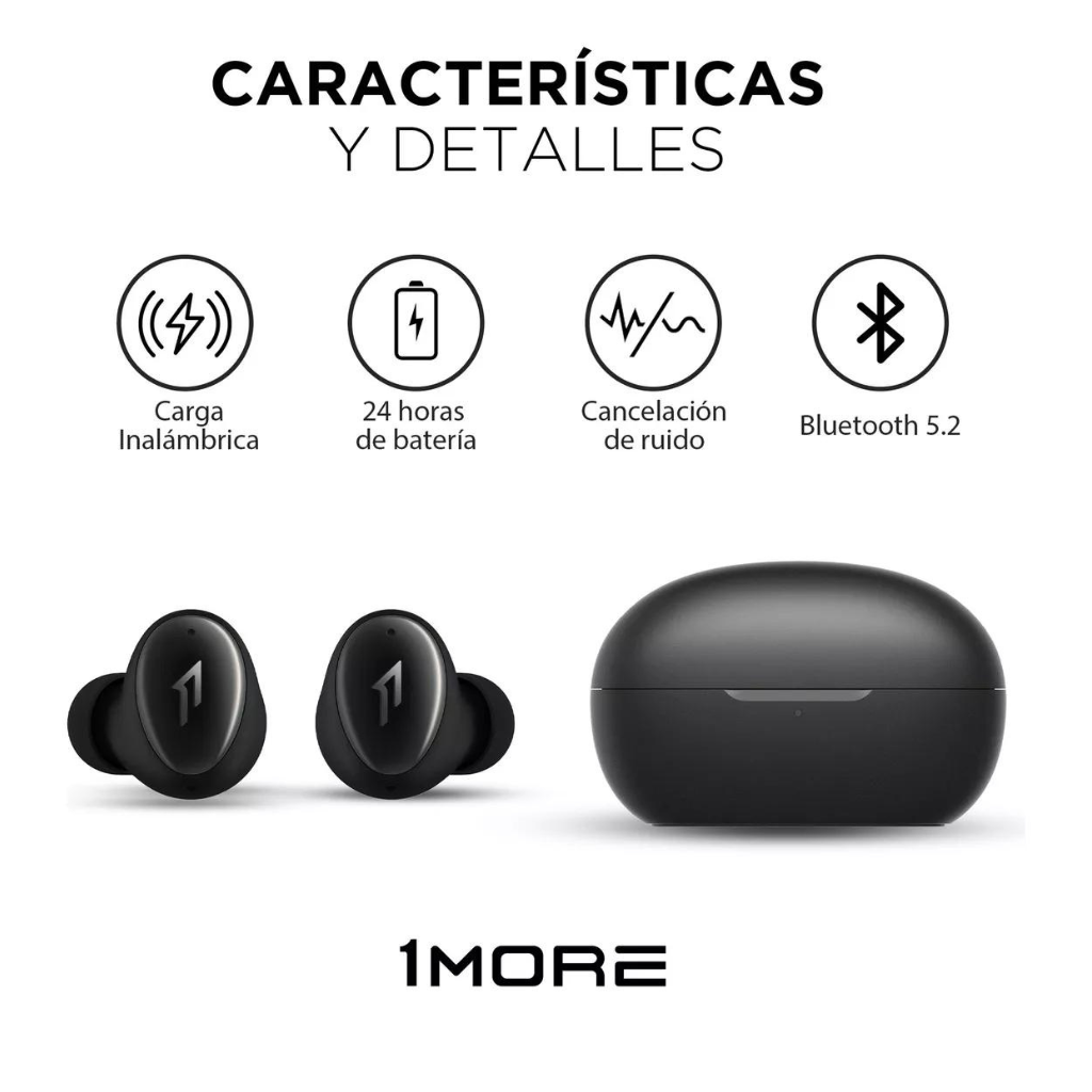 Audífonos Bluetooth 1More Color Buds 2 Cancelación Ruido.18h