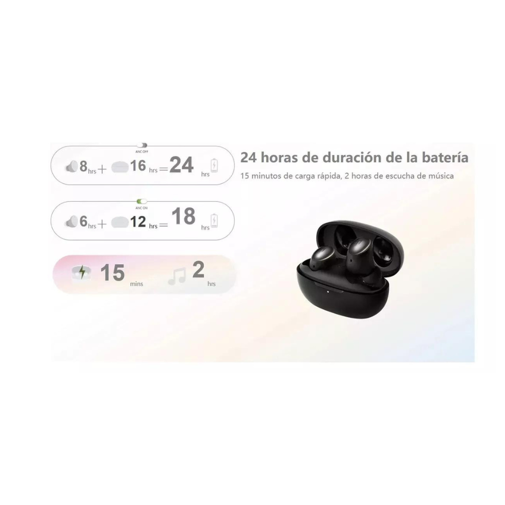 Audífonos Bluetooth 1More Color Buds 2 Cancelación Ruido.18h