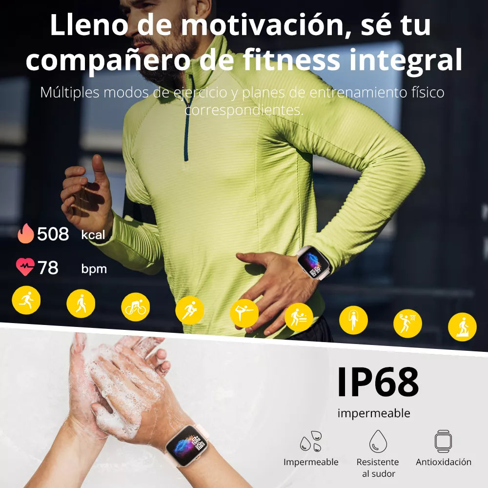 Smartwatch Colmi P28plus. Notifica llamadas. DORADO