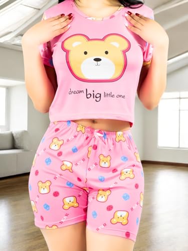 Pijama De 3 Piezas Mujer Pantalon Short Y Playera A Juego
