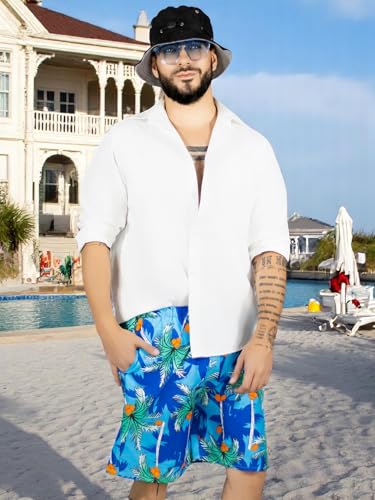 Traje de Baño Hombre Estampado Trajes de Baño de Playa de Secado Rápido con Forro de Mallas, Bañador Corto para Playa, Natación o Piscina
