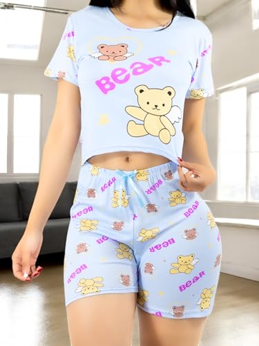 Pijama De 3 Piezas Mujer Pantalon Short Y Playera A Juego