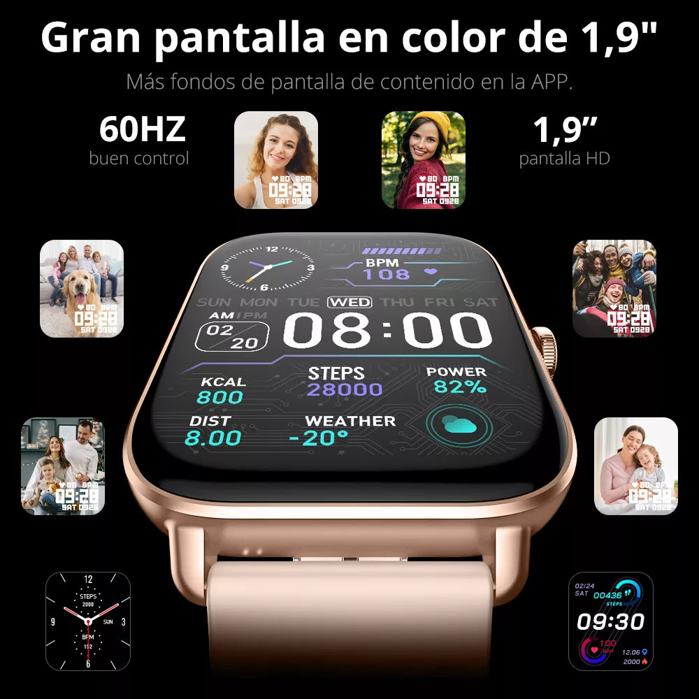 Smartwatch Colmi P28plus. Notifica llamadas. DORADO