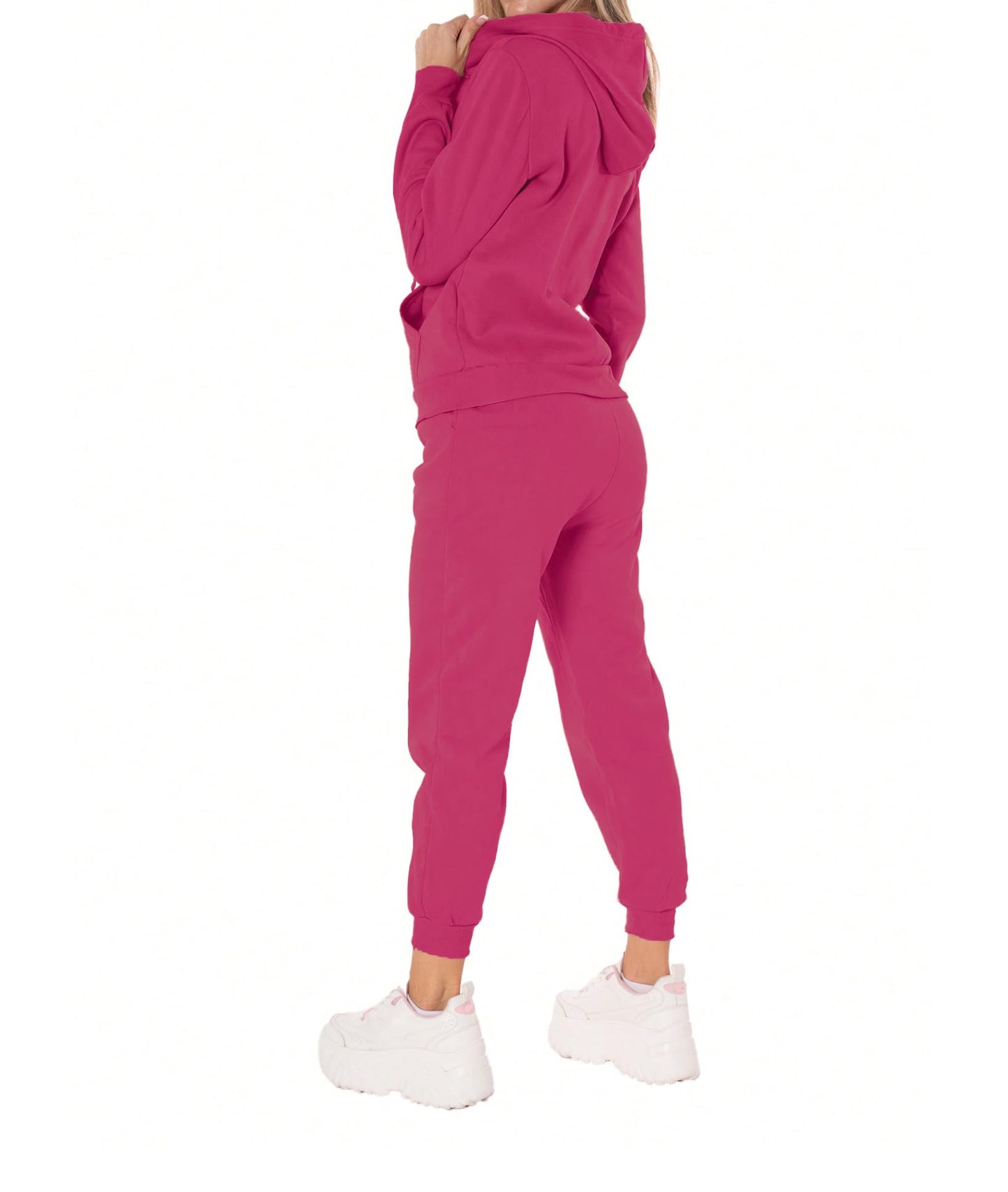 Generic Set Pants y Sudadera Mujer Manga Larga Tallas Extras Oversize Traje Deportivo para Dama Traje De Jogging Chándal con Abrigo y Pantalón
