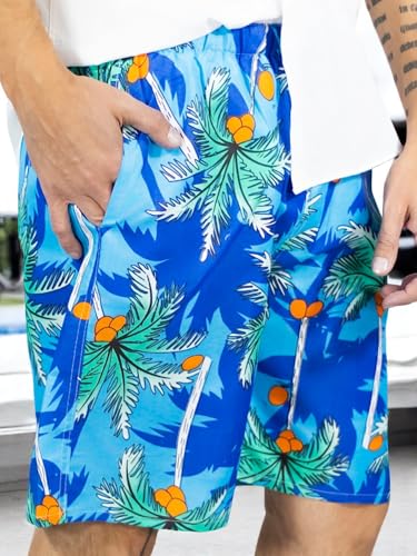 Traje de Baño Hombre Estampado Trajes de Baño de Playa de Secado Rápido con Forro de Mallas, Bañador Corto para Playa, Natación o Piscina