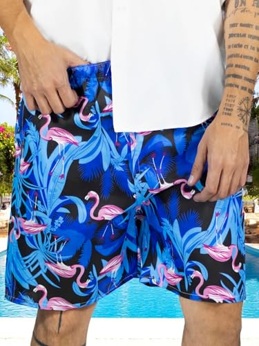 Traje de Baño Hombre Estampado Trajes de Baño de Playa de Secado Rápido con Forro de Mallas, Bañador Corto para Playa, Natación o Piscina