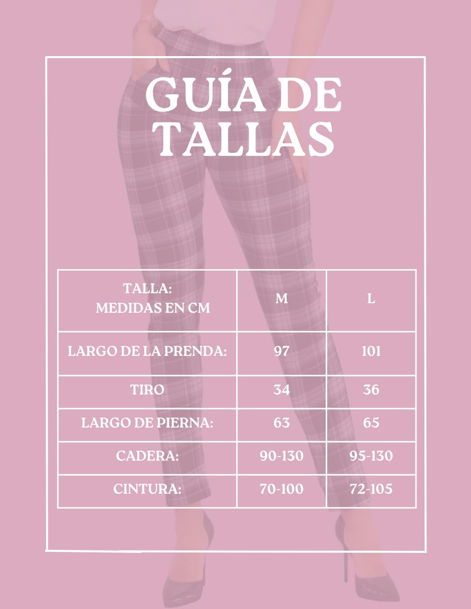 Set De 2 Leggings Elegantes Jegging Mujer a Cuadros Stretch Looks Formal y Casual Mayón y Mallones