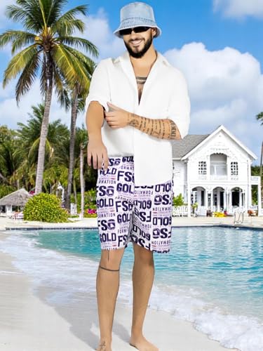 Traje de Baño Hombre Estampado Trajes de Baño de Playa de Secado Rápido con Forro de Mallas, Bañador Corto para Playa, Natación o Piscina