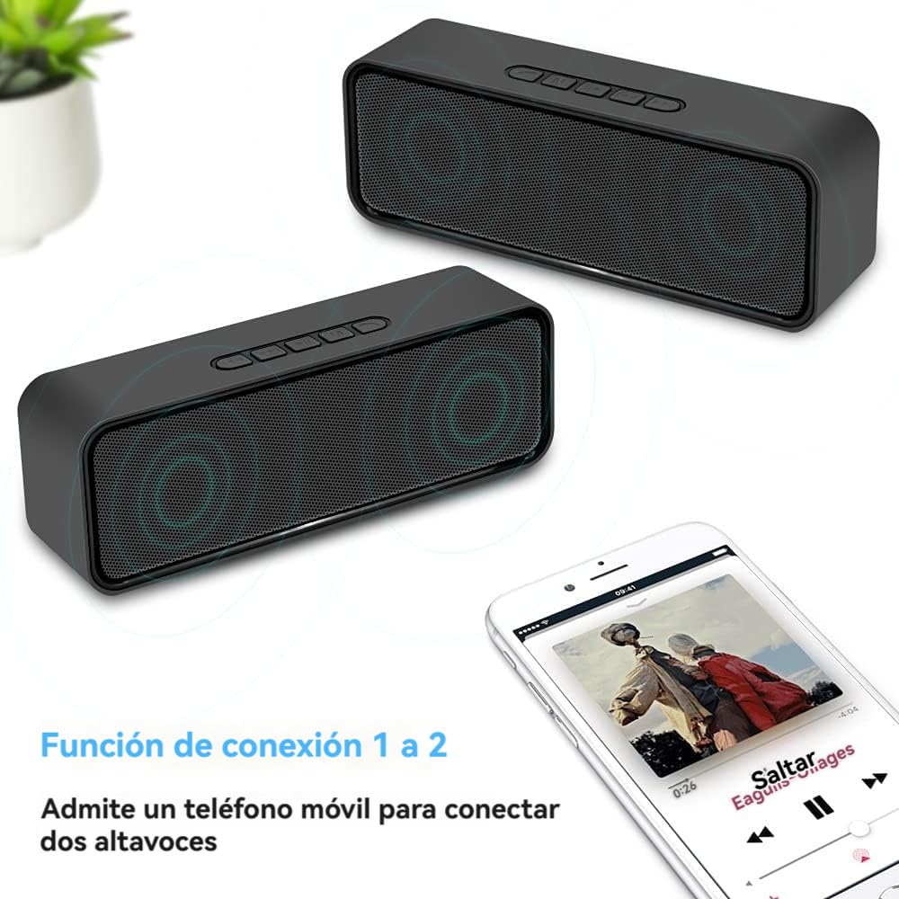 Revisión del soporte de sonido estéreo Bluetooth SOYTO en color negro para una experiencia musical detallada.