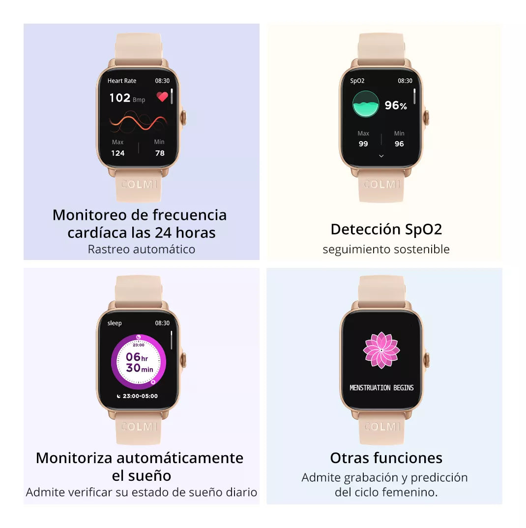 Smartwatch Colmi P28plus. Notifica llamadas. DORADO
