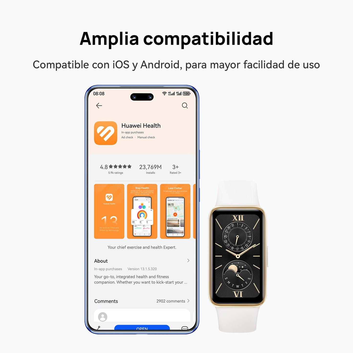HUAWEI Band 9, Monitoreo de salud, Carga rápida, Batería hasta por dos semanas. Amarillo