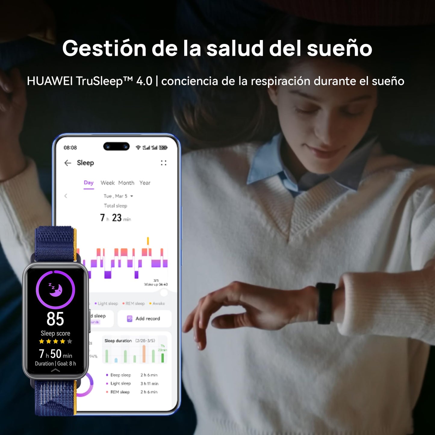HUAWEI Band 9, Monitoreo de salud, Carga rápida, Batería hasta por dos semanas. Amarillo