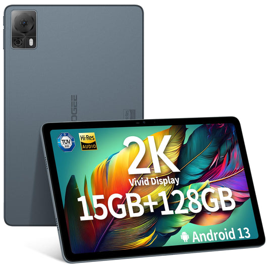 Tablet DOOGEE, 2K Vivid 10.4 Pulgadas Android 13 tabletas, 15GB + 128GB Octa-Core Gaming Tablet, 7500 mAh, 13+5 MP, Altavoces estéreo de Alta resolución
