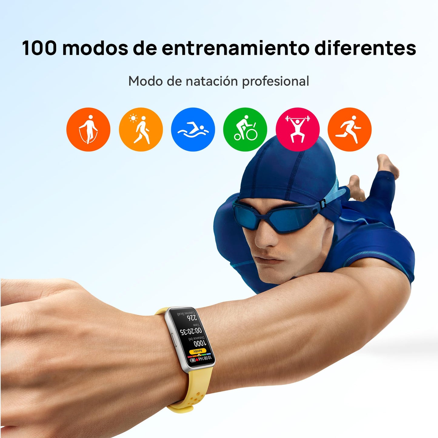 HUAWEI Band 9, Monitoreo de salud, Carga rápida, Batería hasta por dos semanas. Amarillo