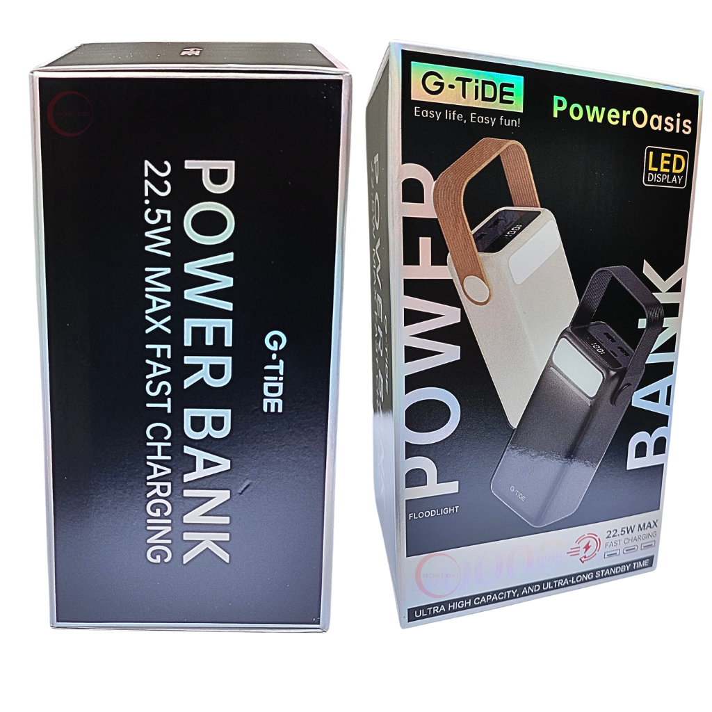 Power Bank G-Tide OASIS 40,000mAh con Carga Rápida y Lámpara - Batería Portátil de Alta Capacidad para Dispositivos Múltiples