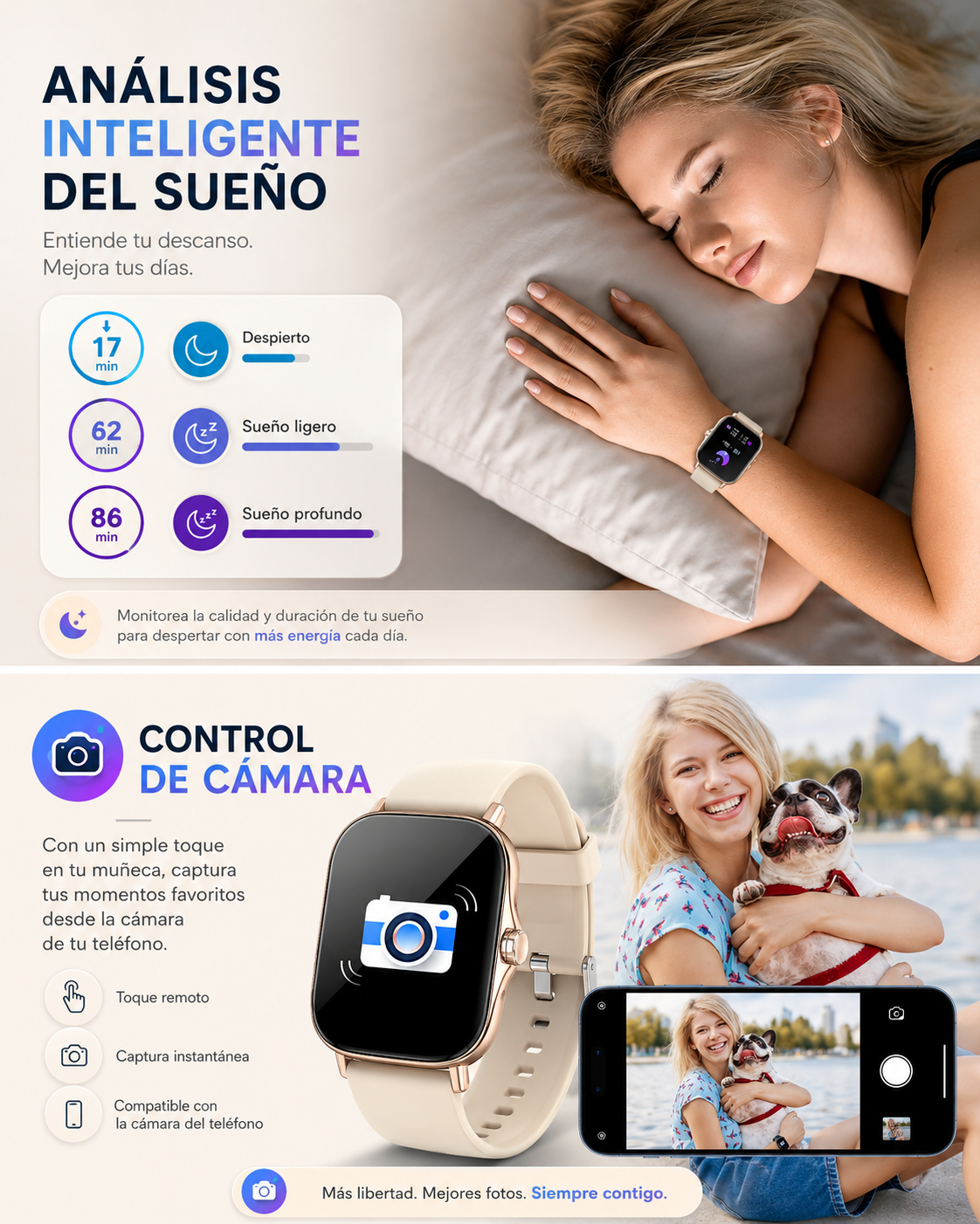Smartwatch con Llamadas Bluetooth, Pantalla HD 1.75” FM13 , Asistente de Voz y Modos Deportivos