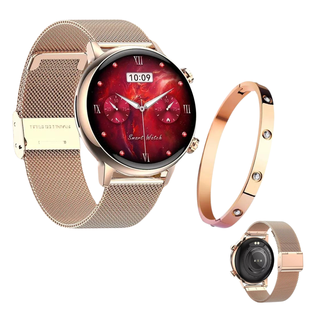 Smartwatch Dorado para Mujer, Romance G-Tide con Llamadas