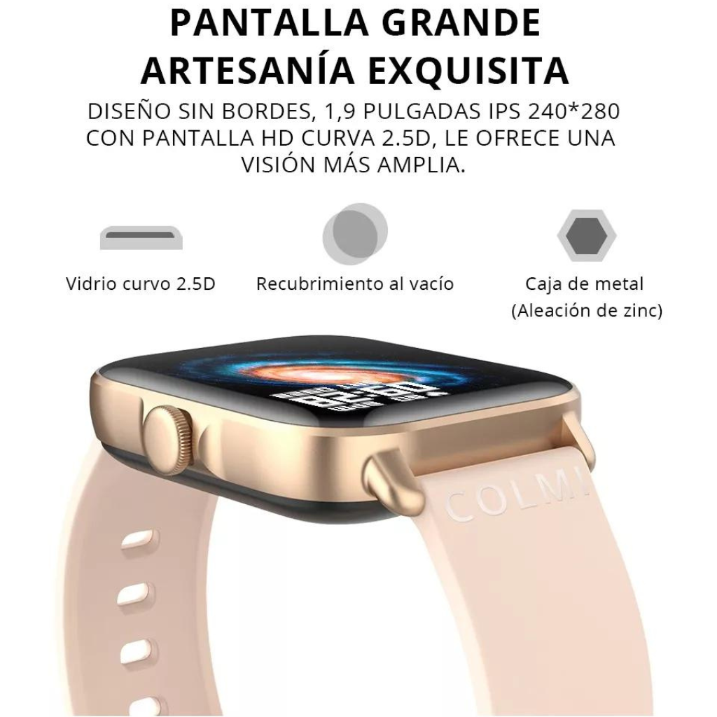 Smartwatch Colmi P28plus. Notifica llamadas. DORADO