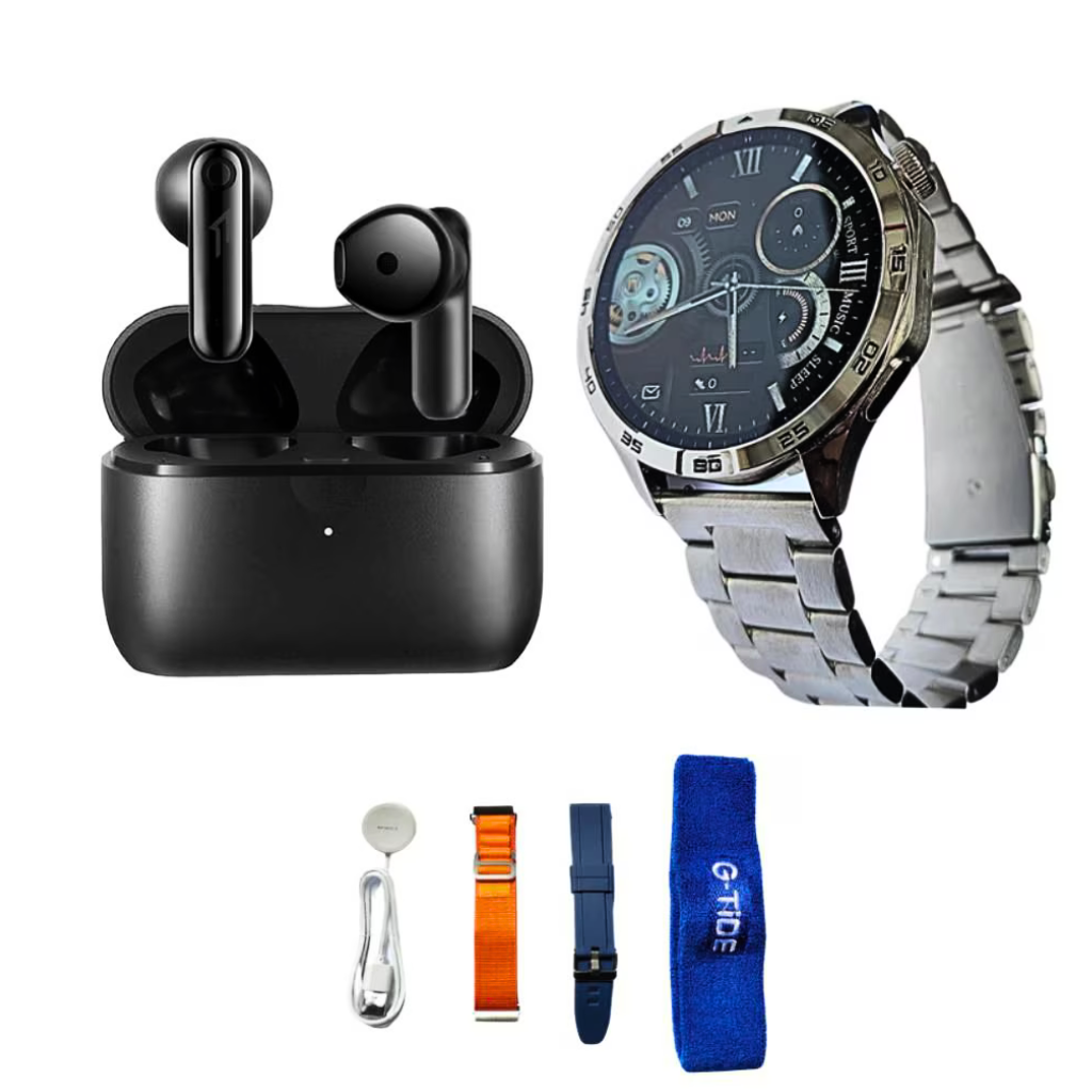 Reloj inteligente Clasico G-tide Power+Audífonos bluetooth 1more