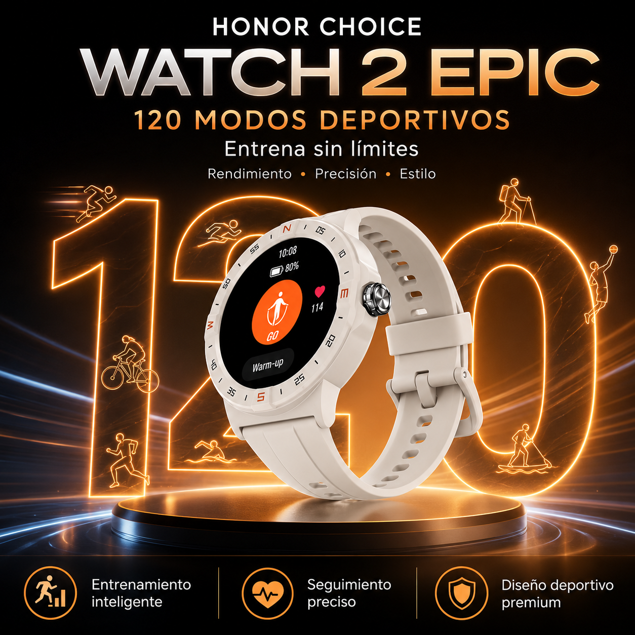 Smartwatch HONOR CHOICE Watch 2 Epic AMOLED con GPS, Llamadas Bluetooth y 5ATM