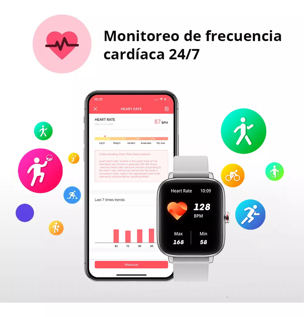 Smartwatch Colmi P8 Max Plateado – Reloj Inteligente Unisex con Llamadas, Salud y Estilo Deportivo