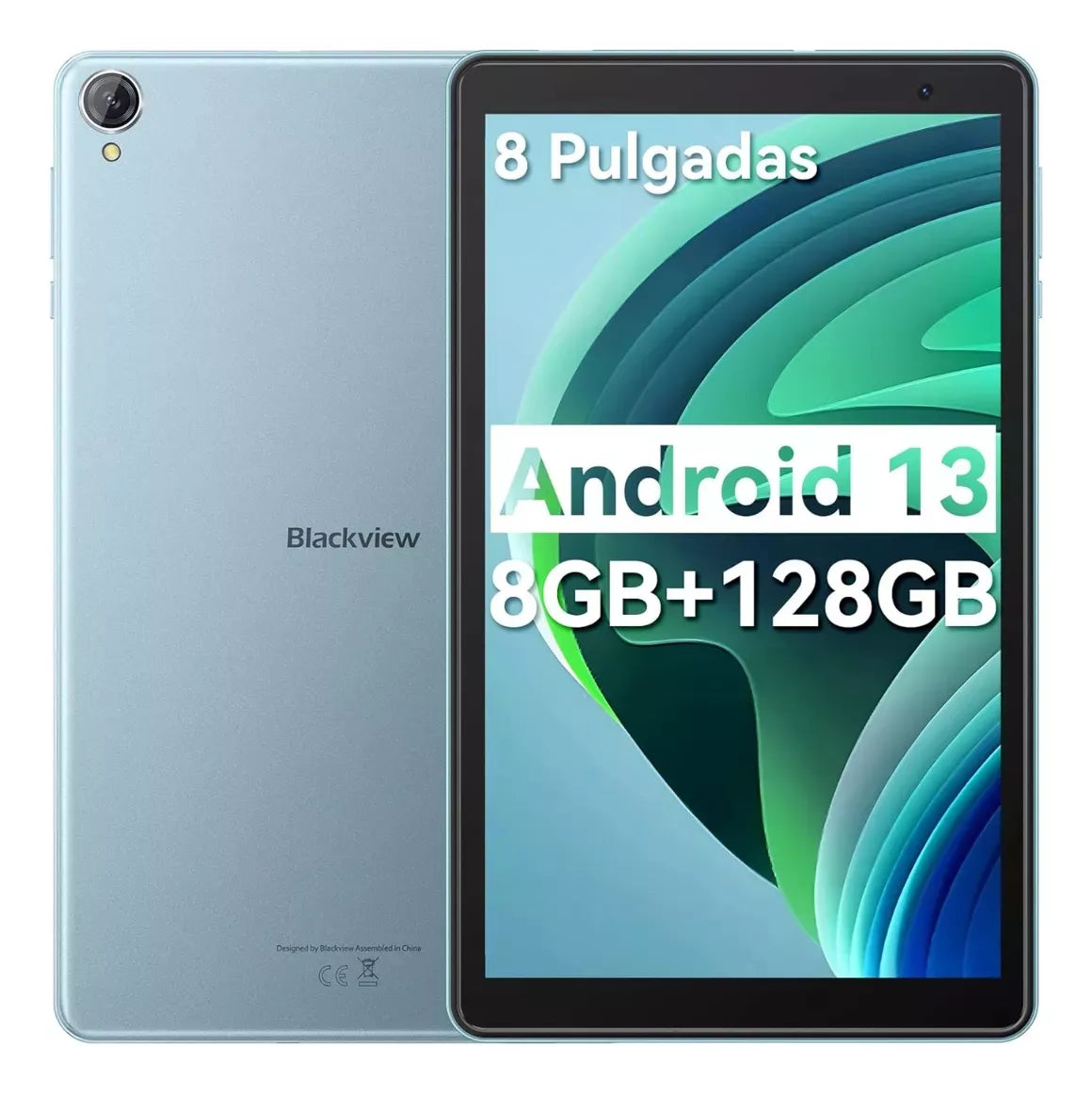 Tablet Blackview Tab50 8 Pulgadas HD 8GB RAM 4GB más 4GB Expansible 128GB ROM Ampliable 1TB WiFi 6 Android 13 Batería 5580mAh Quad Core 2.0GHz Azul