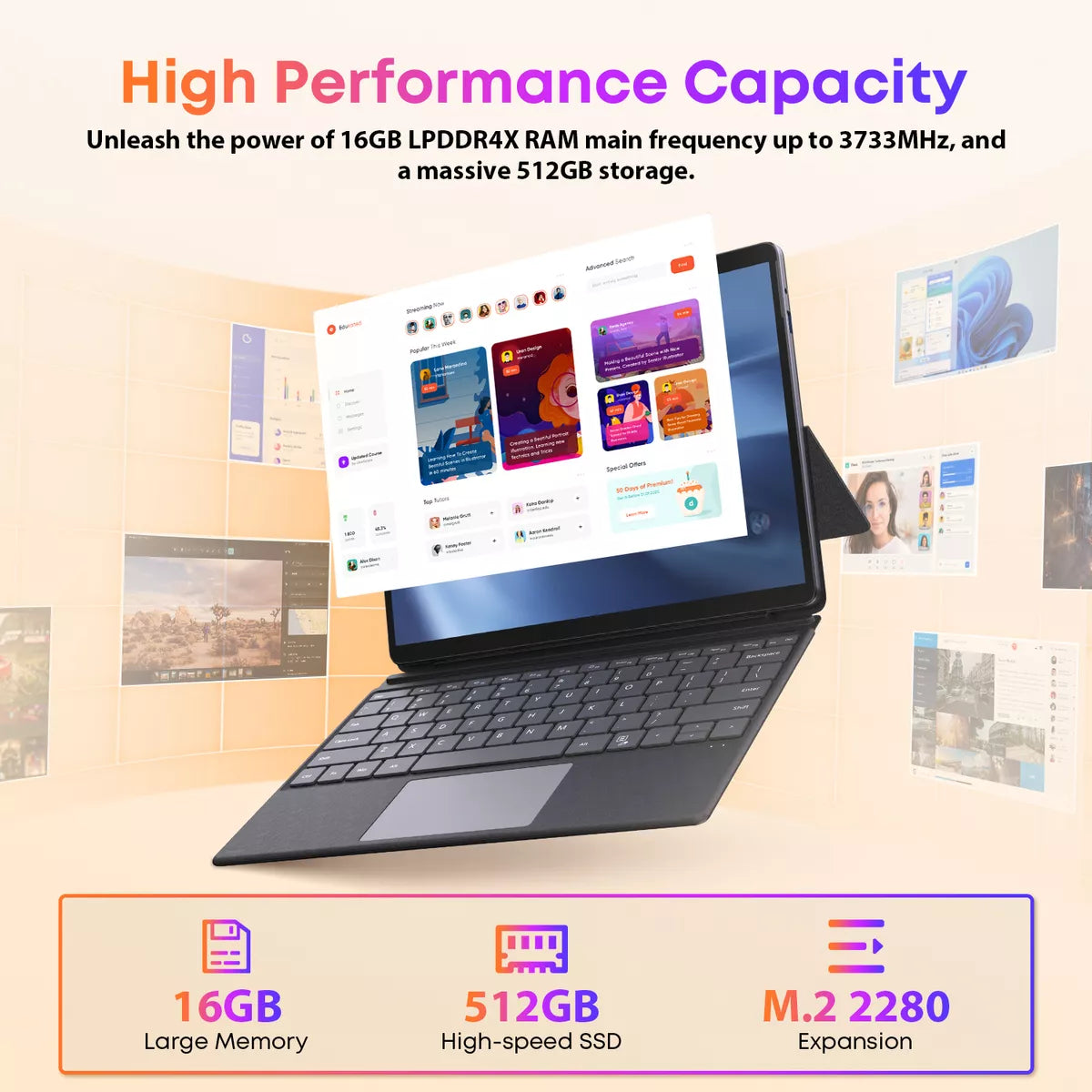 Laptop Acer Tablet PC 2 en 1 ETPad Max – Intel Core i3-1215U, 16GB RAM, 512GB SSD