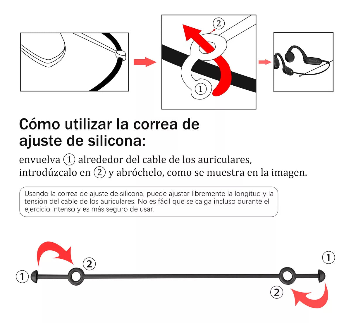 Audífonos Bencuku BE001 Bluetooth 5.0 Conducción Ósea 32GB IPX8 Clip-ear Micrófono Integrado