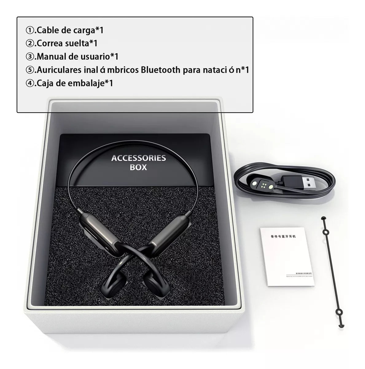 Audífonos Bencuku BE001 Bluetooth 5.0 Conducción Ósea 32GB IPX8 Clip-ear Micrófono Integrado