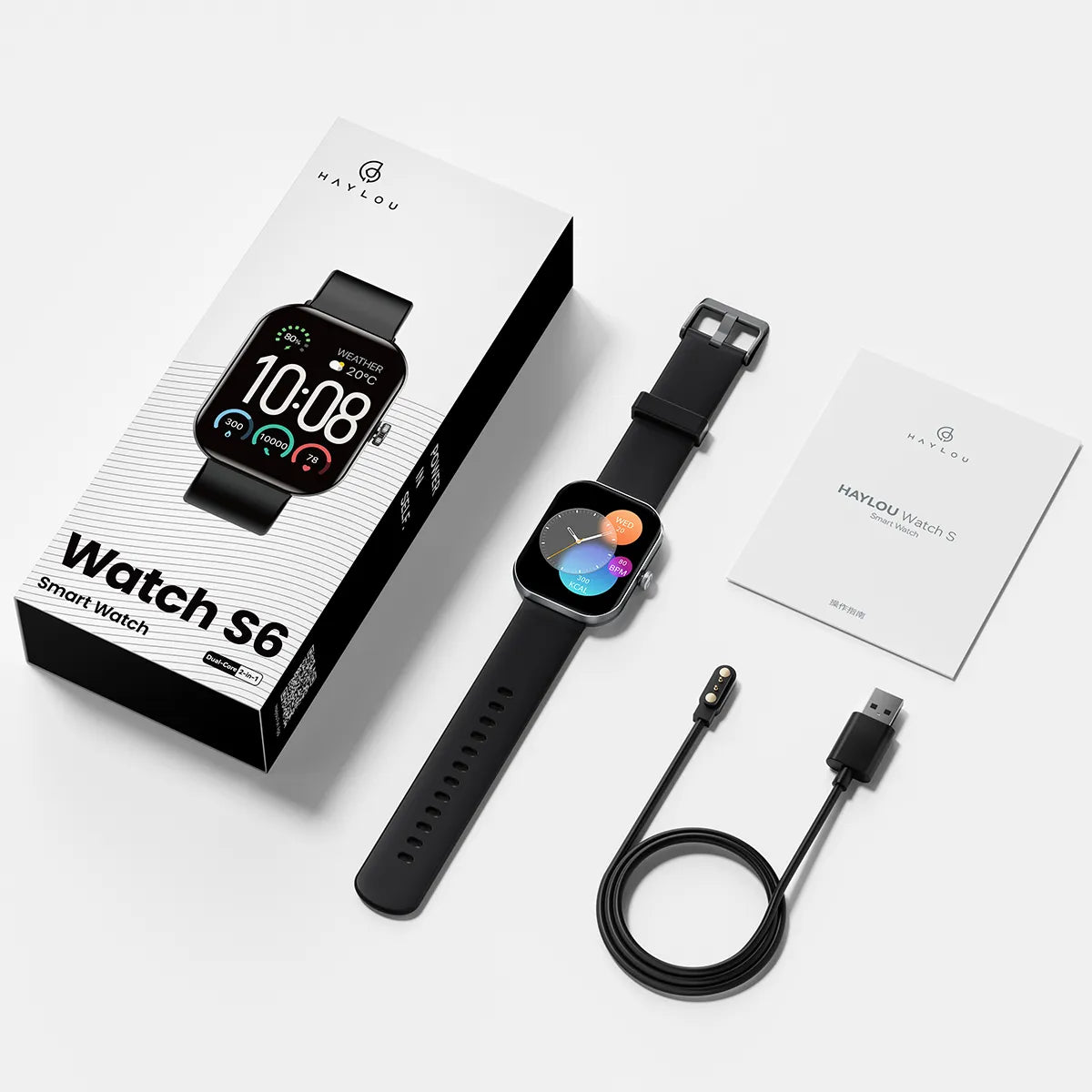 Smartwatch Haylou S6 con Llamadas Bluetooth, Notificaciones de Apps, 127 Deportes y Monitor de Salud – Pantalla HD 2.01"