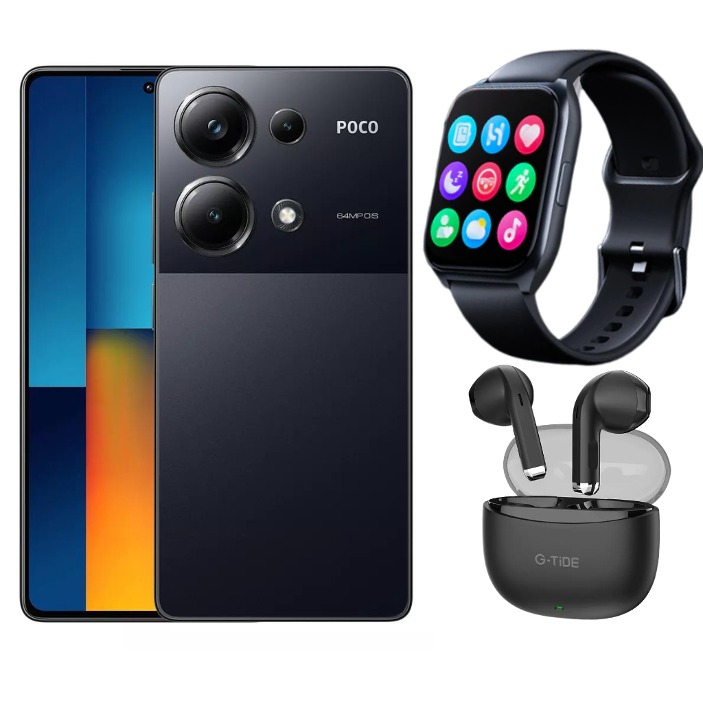 Xiaomi Poco M6 pro 8gb ram 256gb Smartwatch Filwans GTS mini y Audif Tecniquero