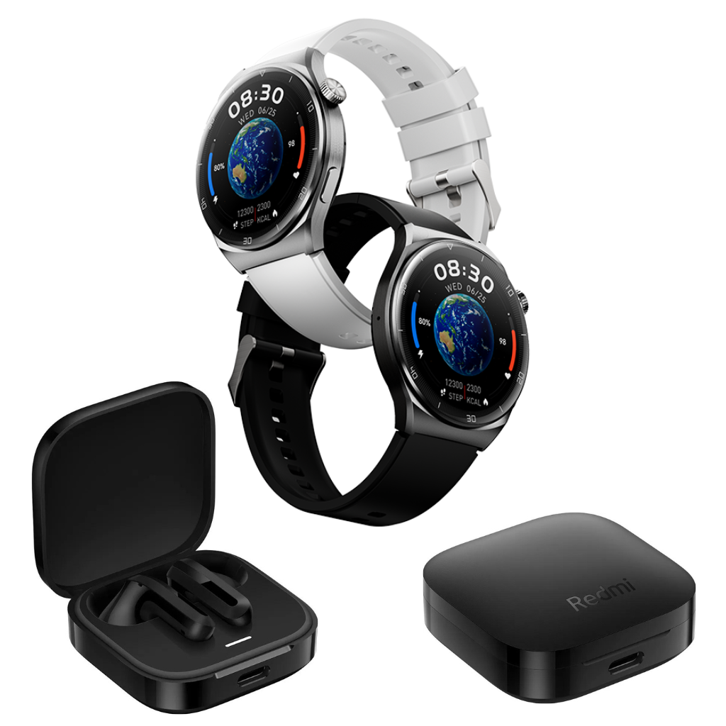 QCY smartwatch Gt2 Xiaomi redmi buds 6 active audifonos bluetooth. Combo