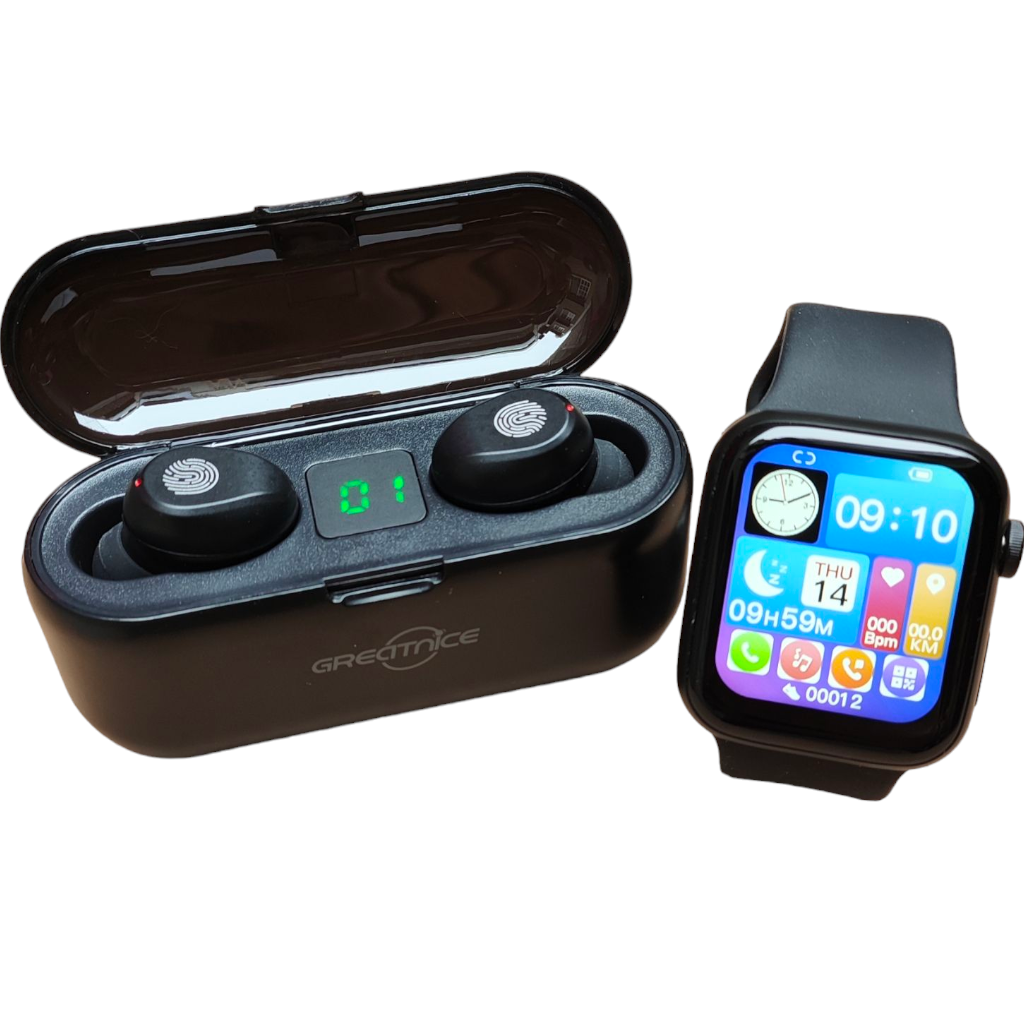 Smartwatch T500 Audifonos bluetooth true wireless. Llamadas y notificaciones