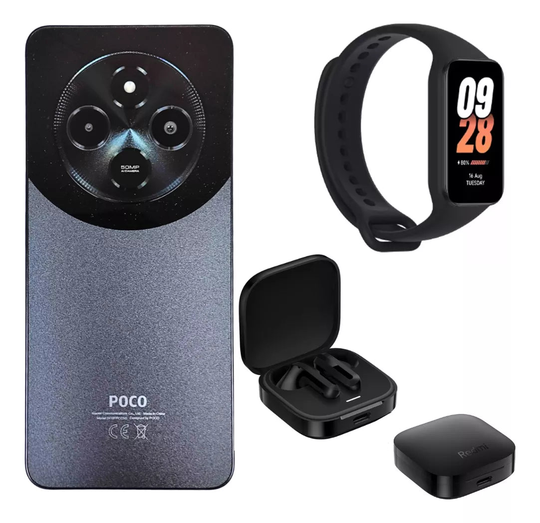 Xiaomi Poco C75 + Xiaomi Smartband 8 Active Y Audífonos Redmi Buds 6 Active Negro