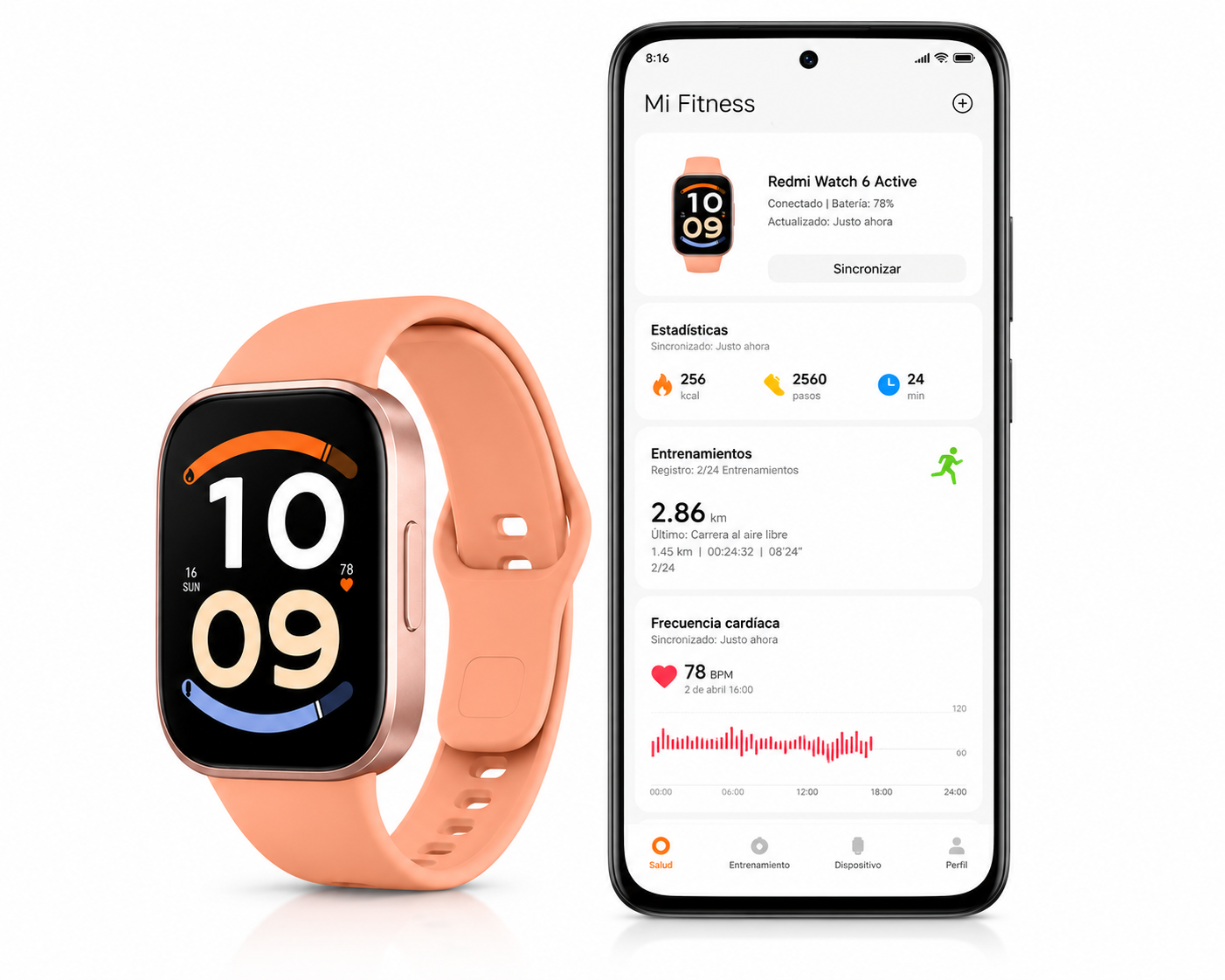 Xiaomi Redmi Watch 6 Active Naranja AMOLED + Llamadas Bluetooth