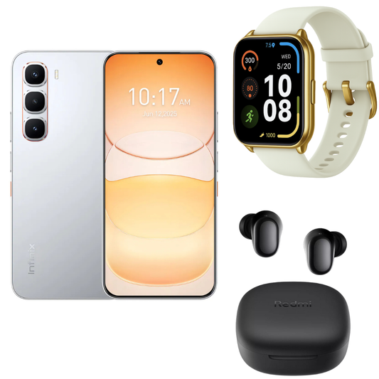 Infinix 60 Pro + Redmi Buds 6 Play + Smartwatch Filwans GTS Mini