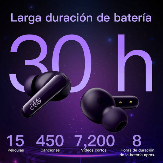Audífonos Bluetooth QCY T13X Bluetooth 5.3, Calidad superior, 30Horas de batería, 8 horas continúa.Púrpura
