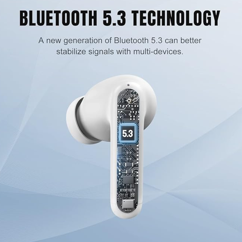 Audífonos Bluetooth  TECNO SONIC cancelación ruido, 22 horas de batería.BLANCOS