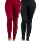 Pack de 2 Leggings Casuales de Mujer de Yoga para Dama y Cintura Alta Pantalones Ajustados con Control de Abdomen no transparentan