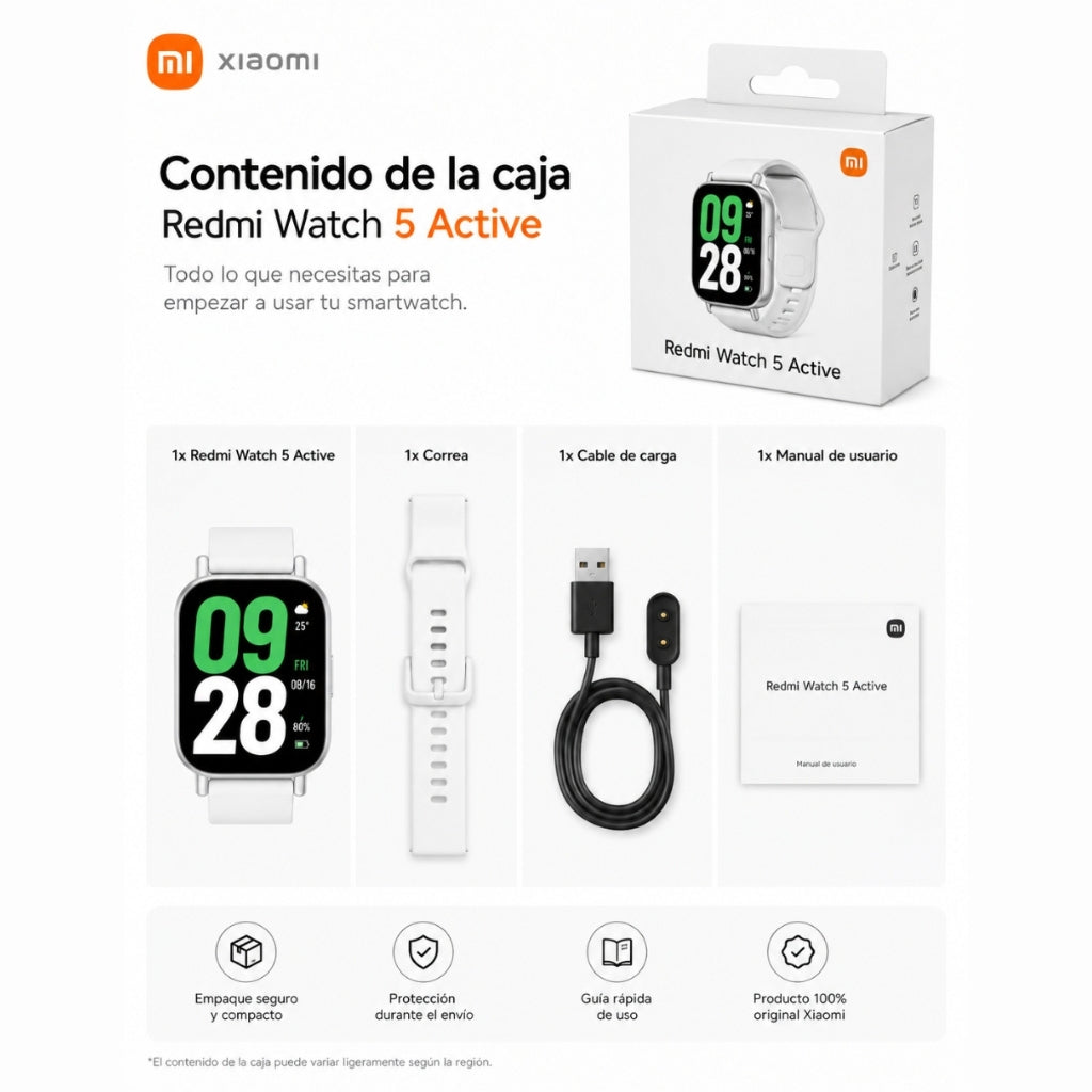 SMARTWATCH REDMI WATCH 5 ACTIVE (PLATA) + AUDIFONOS G-TIDE H21 (PLATA) + BOCINA SANAG M15 (BEIGE)