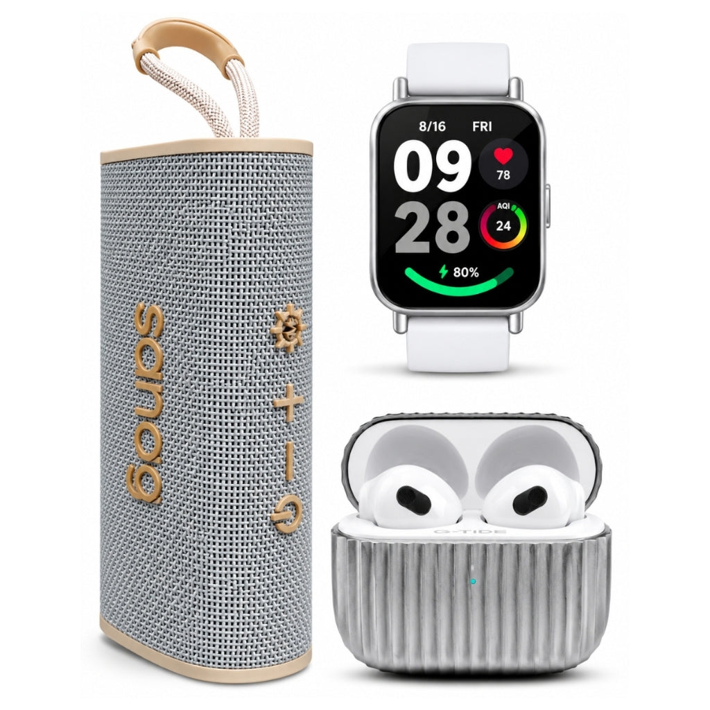 SMARTWATCH REDMI WATCH 5 ACTIVE (PLATA) + AUDIFONOS G-TIDE H21 (PLATA) + BOCINA SANAG M15 (BEIGE)