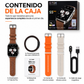 SMARTWATCH G-TIDE S5 PRO (CORREAS: CUERO, MARFIL, NARANJA) + AUDIFONOS HH MORE MINI T-35 (DORADO)