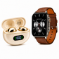 SMARTWATCH G-TIDE S5 PRO (CORREAS: CUERO, MARFIL, NARANJA) + AUDIFONOS HH MORE MINI T-35 (DORADO)