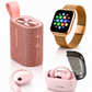 BOCINA XIAOMI SOUND POCKET (ROSA)+ SMARTWATCH FILWANS GTS MINI (DORADA) + AUDIFONOS G-TIDE OWS8 (ROSA)