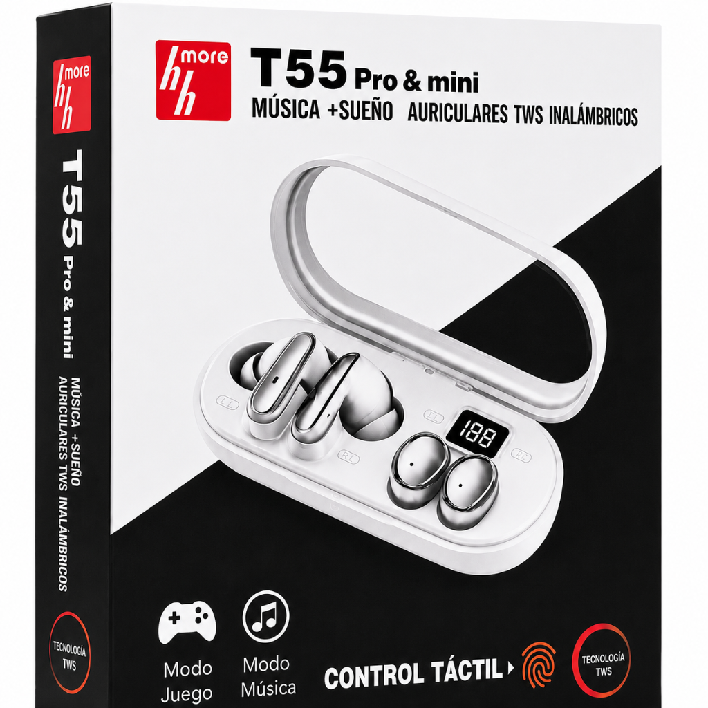 SMARTWATCH G-TIDE POWER (PLATA) + AUDIFONOS HH T-55 DOBLE (PLATA)