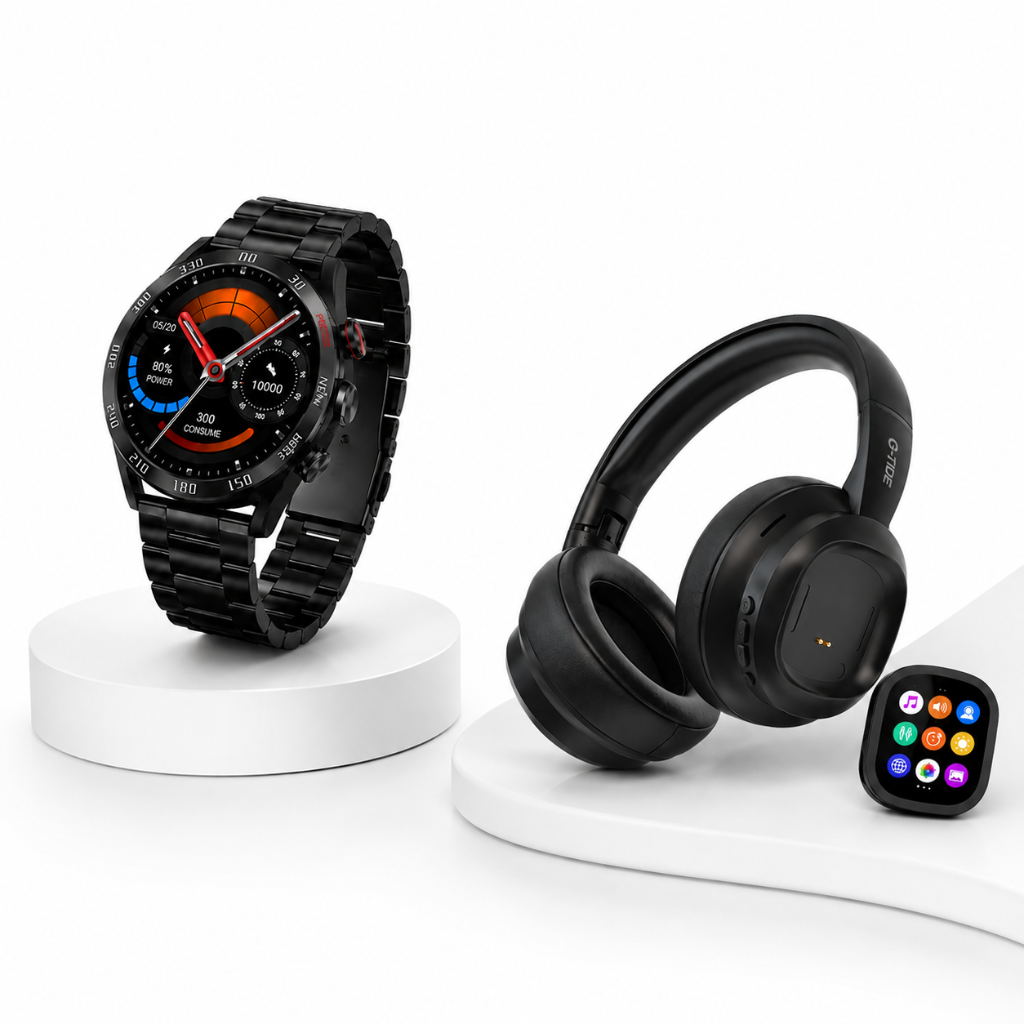 AUDIFONOS G-TIDE FUTURE LOOPS (NEGRO) + SMARTWATCH FILWANS GTR (NEGRO)