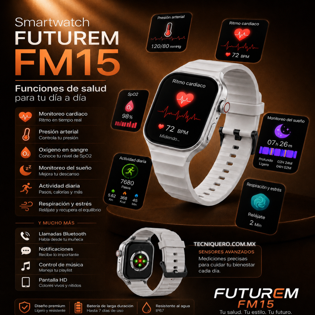 BOCINA XIAOMI SOUND POCKET (AZUL) + SMARTWATCH FUTUREM FM15 (PLATA)